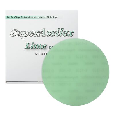 Eagle Abrasives, Inc. (25)Super Assilex 193-1509 Sanding Disc, 6 in Dia, K1000 Grit, Lime, No Holes
