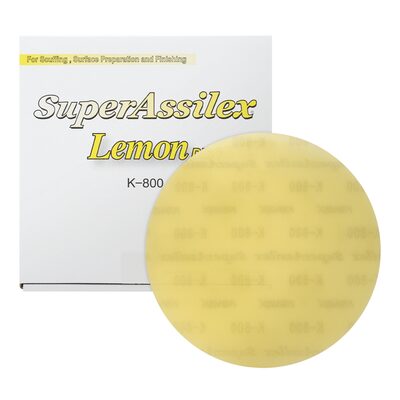 Eagle Abrasives, Inc. (25)Super Assilex 193-1510 Sanding Disc, 6 in Dia, K800 Grit, Lemon, No Holes