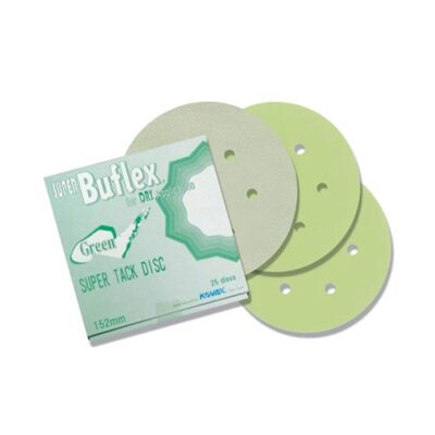 Eagle Abrasives, Inc. KOVAX Super Buflex 193-1535 Sanding Disc, 6 in Dia, 2000 Grit, Green, Dry, Hook and Loop Attachment, 7 Holes