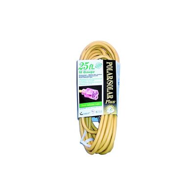 Coleman Cable EXT CORD 25' 16/3 YEL LITED END