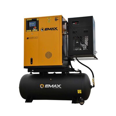 Emax Compressor Complete Rotary VFD Package 15hp 3PH 120 Gal Tank w/115CFM Air Dryer