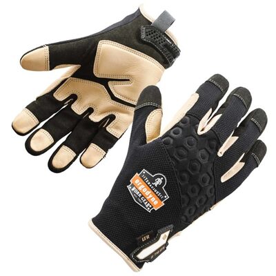 Ergodyne 710LTR S Black Heavy-Duty Leather-Reinf Gloves