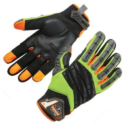 Ergodyne 924 M Lime Hybrid Dorsal Impact-Reduce Gloves