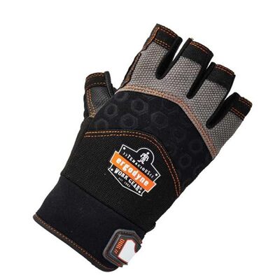 Ergodyne 900 XL Black Half-Finger Impact Gloves