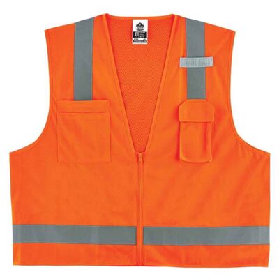 Ergodyne 8249Z 4XL/5XL Orange Type R Class 2 Surveyors Vest