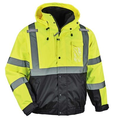 Ergodyne 8381 5XL Lime Type R Class 3 3-in-1 Bomber Jacket