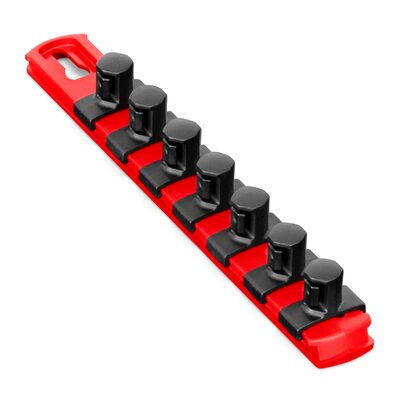 Ernst Mfg. 8&rdquo; Socket Organizer and 7 Socket Clips - Red - 1/2&rdquo;