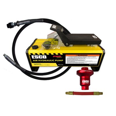 ESCO 1/2 GALLON AIR HYDRAULIC PUMP 135 CU IN. Kit-with Hydraulic Hose, Coupler, and Air Reducer
