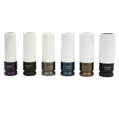 ESCO Impact Socket Set (6-Piece), 6PC Socket Set (Dr.1/2", MS17&15/17/19/21/22mm)