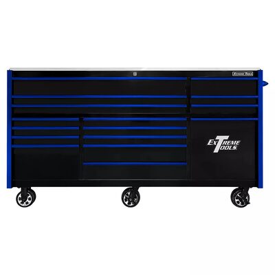 Extreme Tools 25th Anniversary Edition RX Series 84"W x 30"D Triple Bank Roller Cabinet with Power Tool Drawer