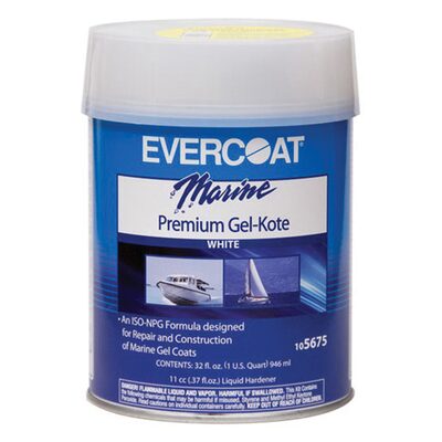 Fibre glass Evercoat 105675 Premium Gel-Kote, 1 qt Can, High Gloss White, Paste