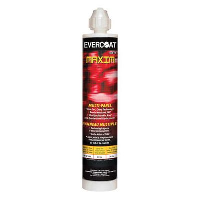 Fibre glass Evercoat MAXIM 100815 Multi-Panel Bonding Adhesive, 250 mL Cartridge, Black, Paste, 1:1 Mixing, 24 hr Curing