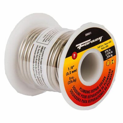 Forney Industries Solder, Lead Free (LF), Plumbing Repair, Solid Core, 1/8 in, 8 Ounce