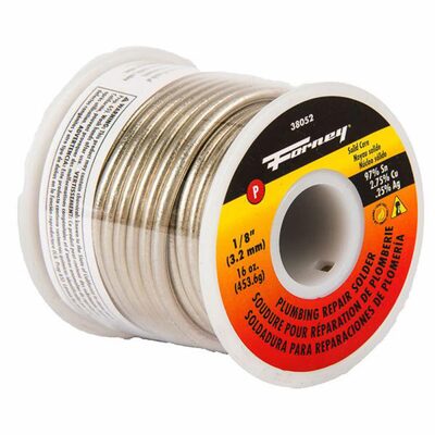 Forney Industries Solder, Lead Free (LF), Plumbing Repair, Solid Core, 1/8 in, 16 Ounce