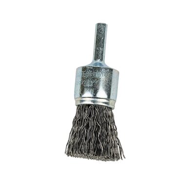 Forney Industries Command PRO End Brush, Crimped, 3/4 in x .020 in x 1/4 in Shank