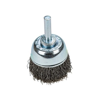 Forney Industries Command PRO Cup Brush Crimped, 1-1/2 in x .014 in x 1/4 in Shank, Bulk