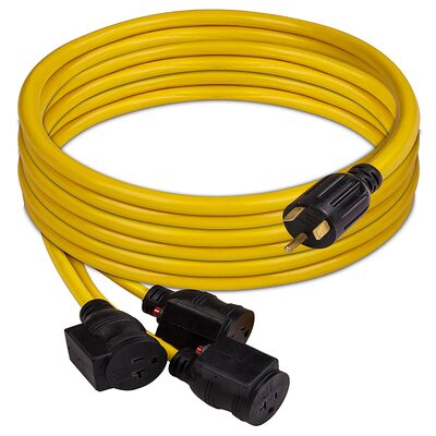 Firman Power Cord TT-30P to 3 x 5-20R 25ft Extension 10 AWG and Storage Strap