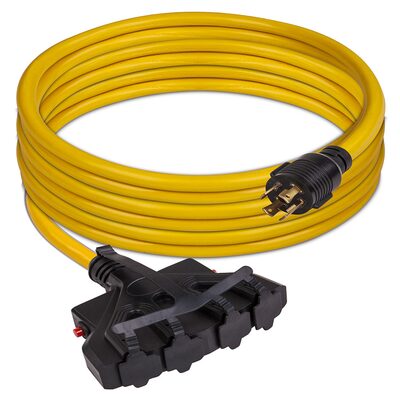 Firman Power Cord L14-30P to 4x5-20R 25ft Extension 10 AWG with Circuit Breakers and Storage Strap