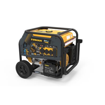 Firman Dual Fuel 10000/8000W Electric Start Gas or Propane Powered Portable Generator with Wheel Kit