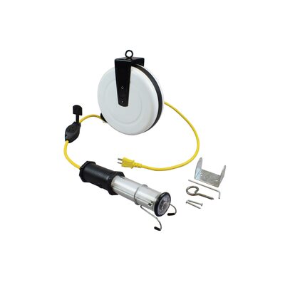 SafTlite by General Manufacturing Stubby II with End Light on 35 Foot Reel and 10 Amp Inline Tool Tap Black Handle