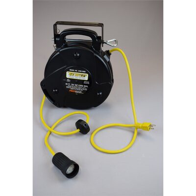 SafTlite by General Manufacturing Mid Size Power Supply Reel 15 Amp 40 Foot 12/3 Cord Single Outlet with Boot