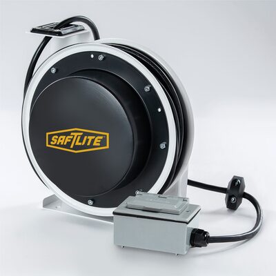 SafTlite by General Manufacturing Industrial 20 Amp Power Supply Reel with GFCI Duplex