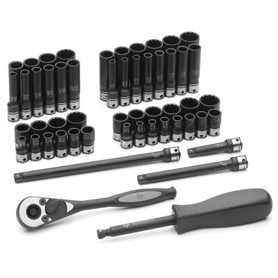 Grey Pneumatic 1/4" Drive 53 Piece Fractional & Metric Duo-Socket Set - 12 Point