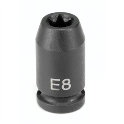 Grey Pneumatic 1/4" Drive x E4 External Star Impact Socket