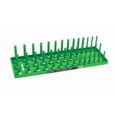 Hansen Global 1/2" SAE 3-Row Socket Tray - Green