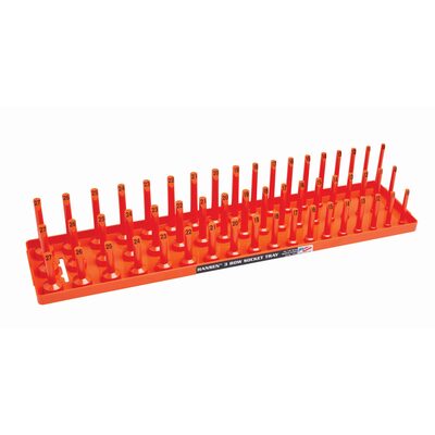 Hansen Global 1/2" Metric 3-Row Socket Tray - Orange