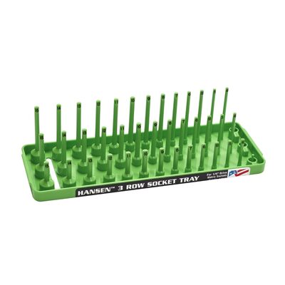 Hansen Global 1/4" Metric 3-Row Socket Tray - Green