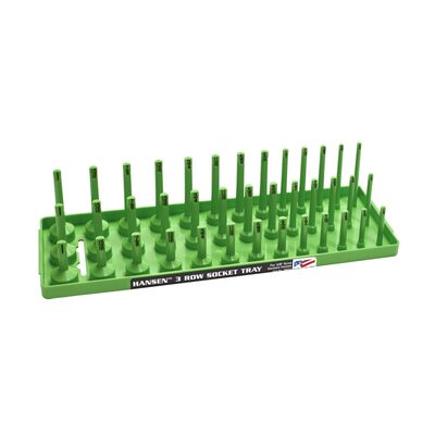 Hansen Global 3/8" SAE 3-Row Socket Tray - Green