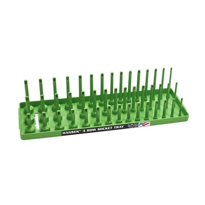 Hansen Global 3/8" Metric 3-Row Socket Tray - Green