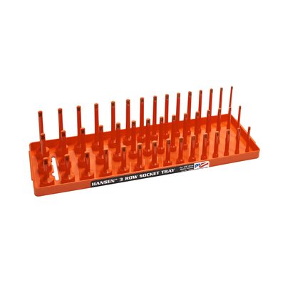 Hansen Global 3/8" Metric 3-Row Socket Tray - Orange