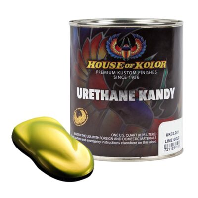 House Of Kolor Kosmic Kolor UK02-Q01 Urethane Enamel Kandy, 1 qt Can, Lime Gold