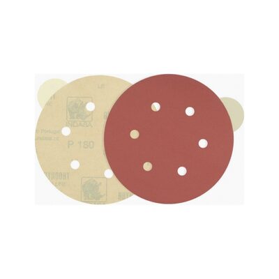 Indasa USA,Inc. Medallion 600-80 Rhynostick Red Line XL Abrasive Solid Disc, 6 in Dia, 80 Grit