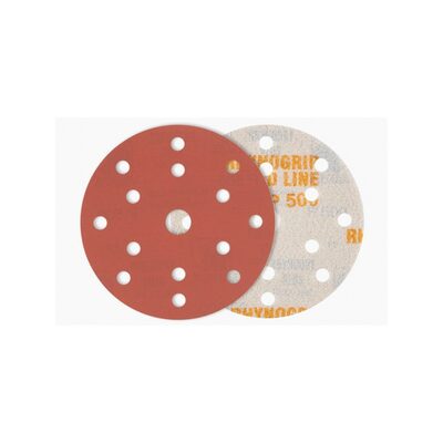 Indasa USA,Inc. Medallion 620-180 Rhynogrip Red Line XL Abrasive Solid Disc, 6 in Dia, 180 Grit