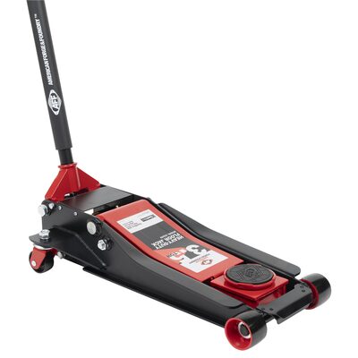 American Forge & Foundry Service Jack - 3.5 Ton Capacity - Lightning Lift - Short Chassis - 2 pc Handle - 3.75" Min H to 20.5" Max H - Heavy Duty
