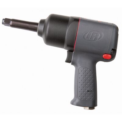 Ingersoll Rand 1/2 Inch Air Impact Wrench, 2 Inch Ext Anvil, Heavy Duty, 650 ft-lb Torque, Friction Ring Retainer, Pistol Grip