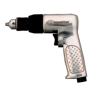 Ingersoll Rand 3/8 Inch Keyed Chuck Air Drill, 2000 RPM, 0.5 HP, 2.65 in-lb Torque, Pistol Grip