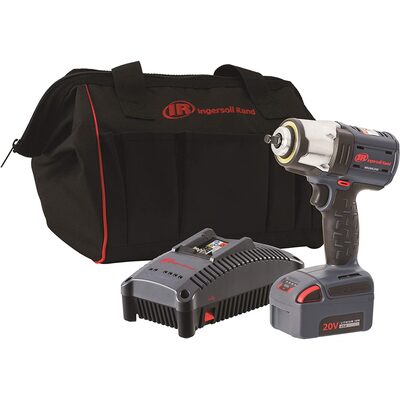 Ingersoll Rand 20V Mid-torque 3/8" Cordless Impact Wrench Kit, 550 ft-lbs Nut-busting Torque, 1 Battery and Charger