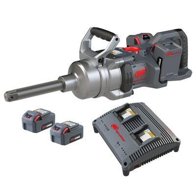 Ingersoll Rand 1 Inch 20V Cordless Impact Wrench 4 Battery Kit, 6 Inch Ext Anvil, 3000 ft-lb Torque, Friction Ring-Thru-hole Retainer, D-Handle