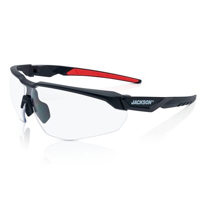 Jackson Safety Safety Glasses - HyperGuard H-Series - Clear Lens - Black Half Frame - Hardcoat Anti-Scratch