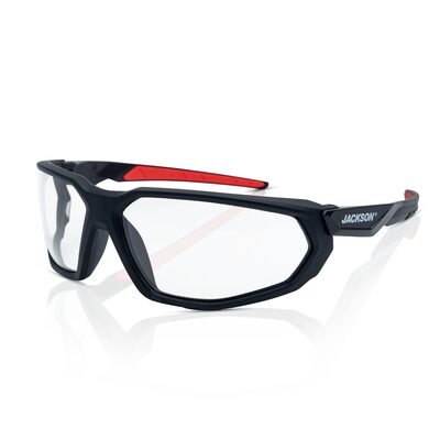 Jackson Safety Safety Glasses - HyperGuard F-Series - Clear Lens - Black Full Frame - Hardcoat Anti-Scratch