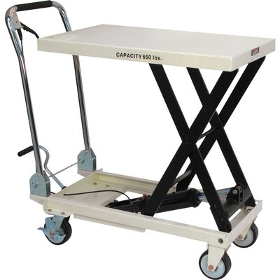 Jet Tools SLT-660F - Scissor Lift Table, Folding Handle, 660-lb. Capacity