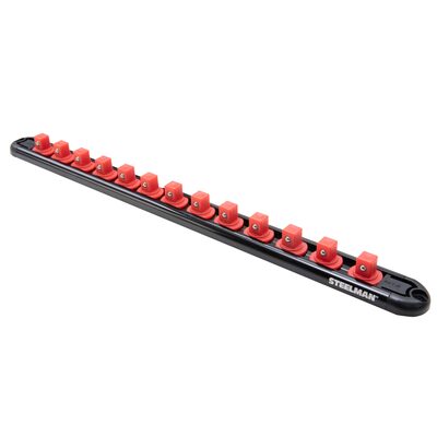 J S Products (steelman) 3/8-Inch Drive 13-Piece Aluminum Socket Storage Rail