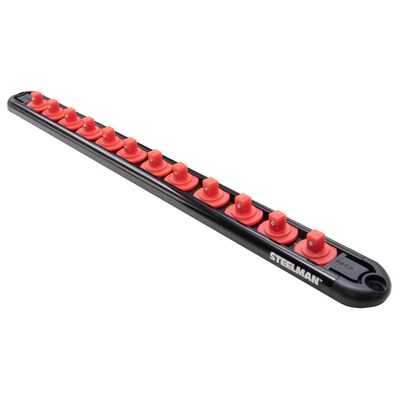 J S Products (steelman) 1/4-Inch Drive 12-Piece Aluminum Socket Storage Rail