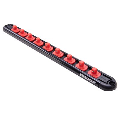 J S Products (steelman) 1/4-Inch Drive 9-Piece Aluminum Socket Storage Rail