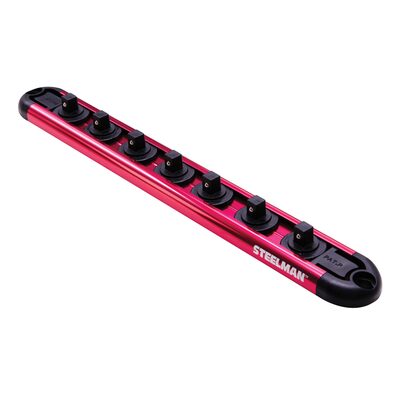 J S Products (steelman) 1/4-Inch Drive 7-Piece Aluminum Socket Storage Rail