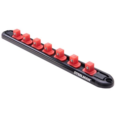 J S Products (steelman) 3/8-Inch Drive 7-Piece Aluminum Socket Storage Rail